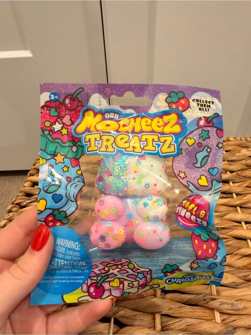 ORB Mochi-ez Treatz Kids Squishy Toy - Red, Pink, Yellow, White (4pack)